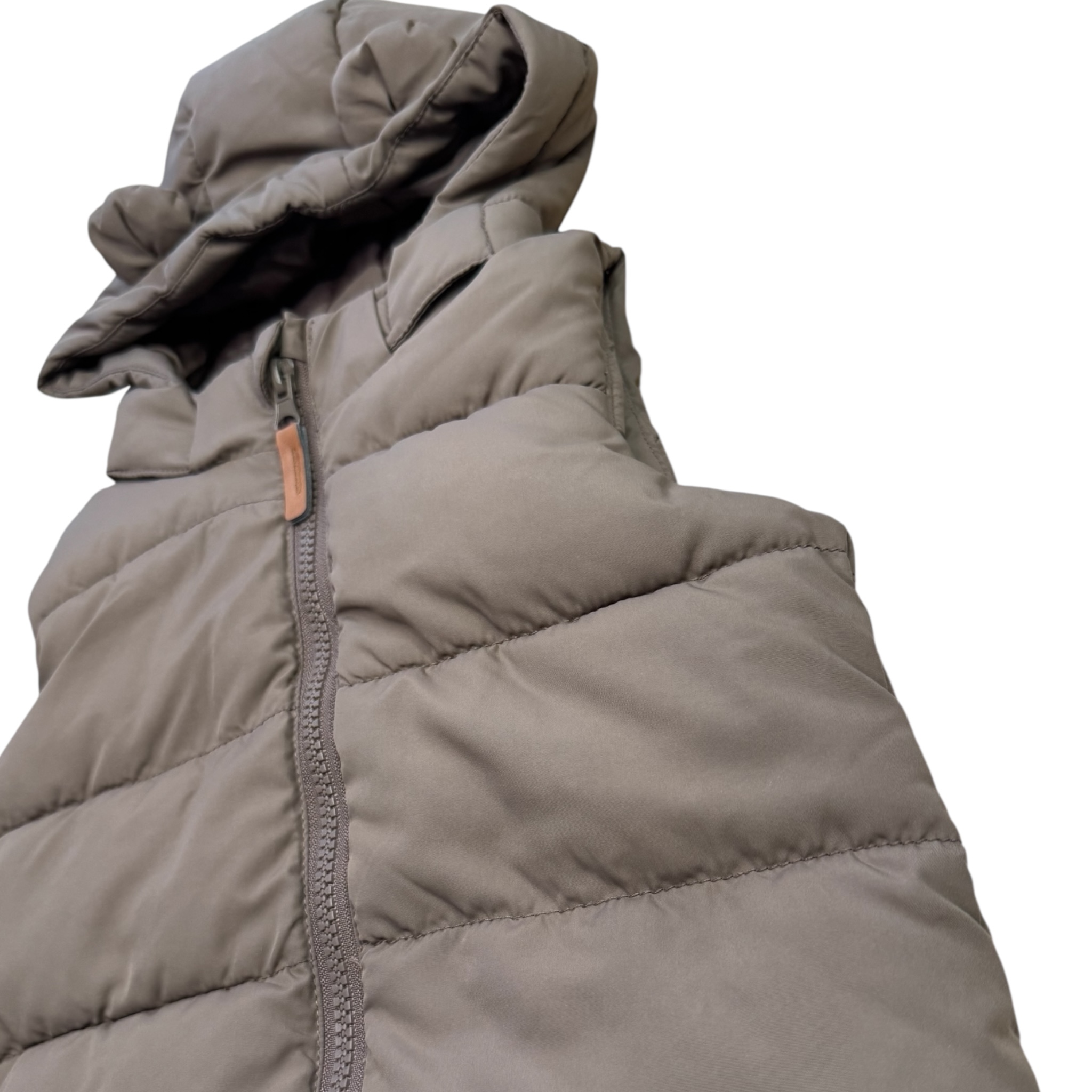 Hnědá prošívaná vesta a kapucí s ušima H&M
