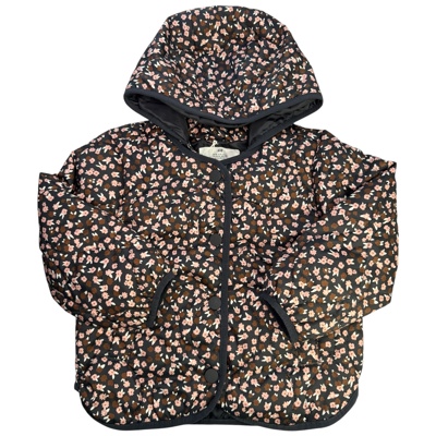 Antracitová bunda s růžovohnědými květy H&M