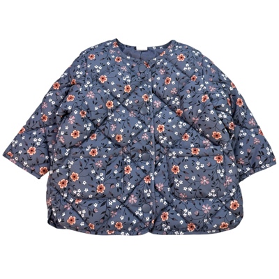 Modrý prošivaný bomber s květy H&M