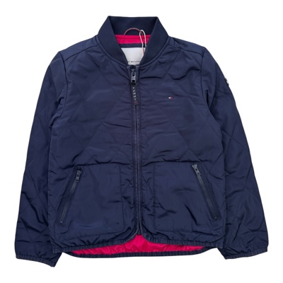 Tmavěmodrý prošívaný bomber Tommy Hilfiger