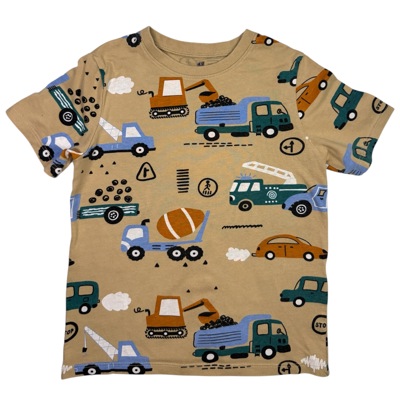 Béžové tričko s motivem aut H&M