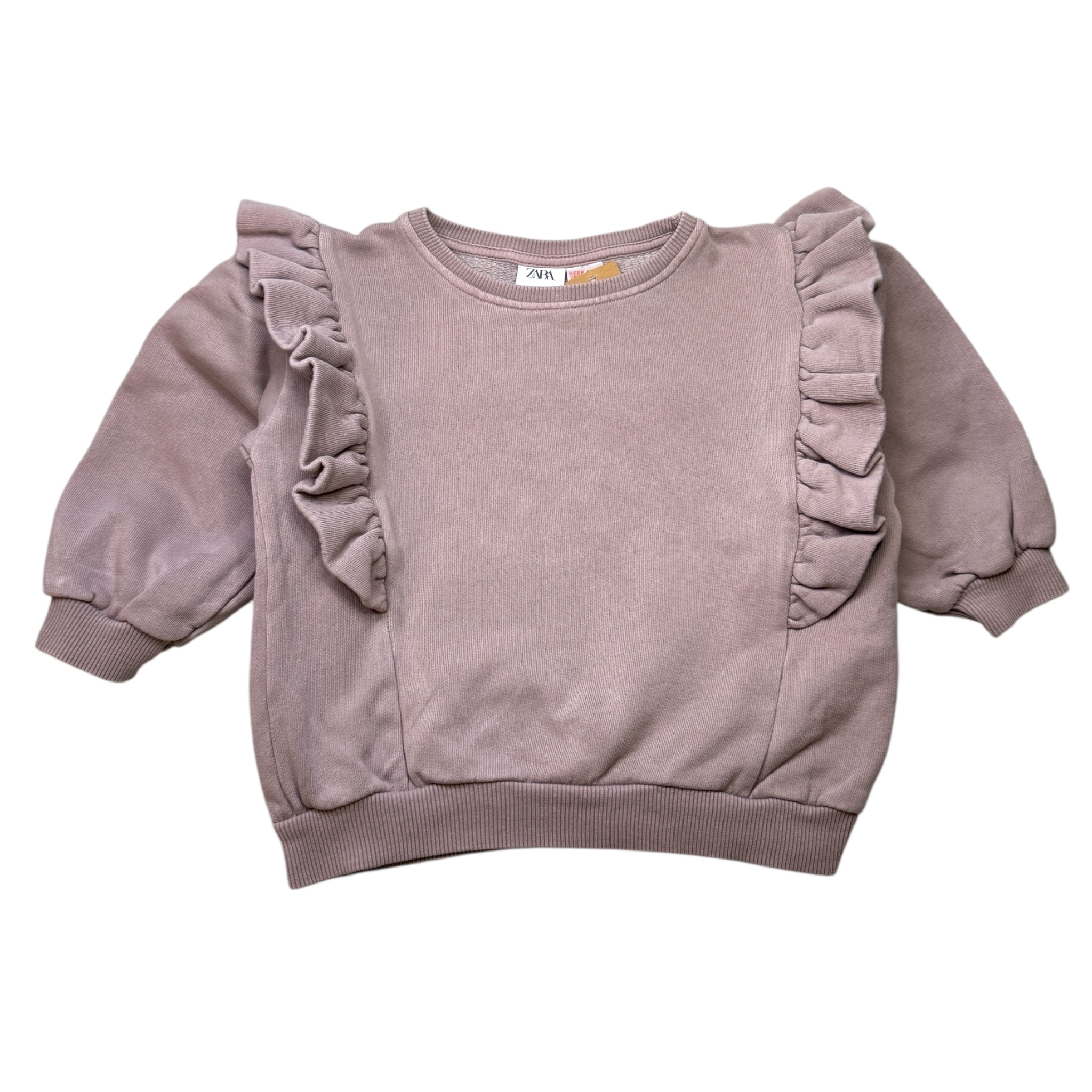 Růžovofialová oversize mikina s volány ZARA