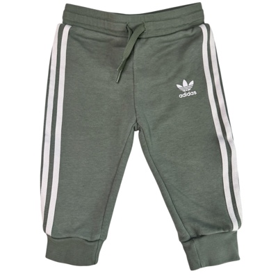 Světlékhaki tepláky s pruhy Adidas
