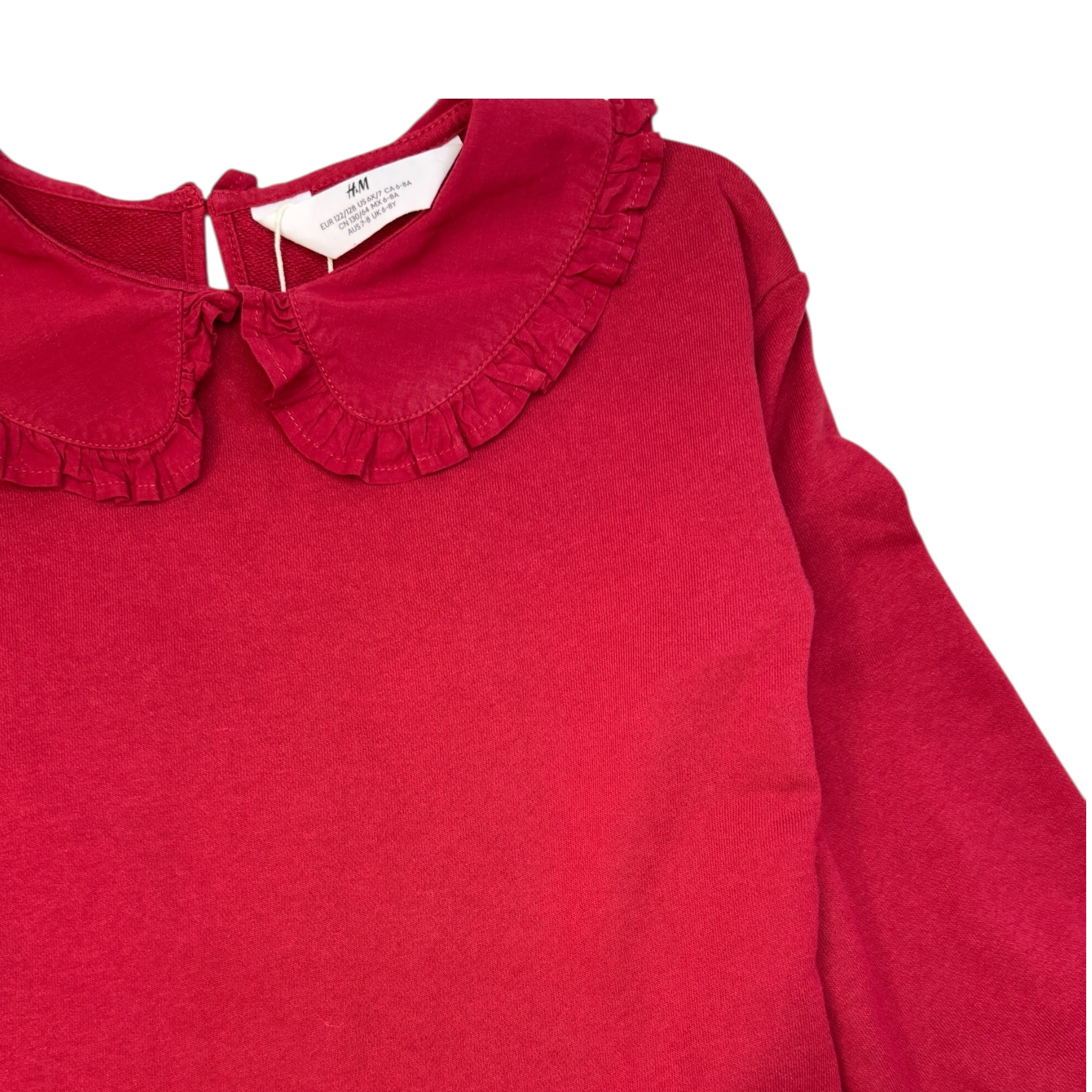 Červené teplákové šaty s límečky H&M