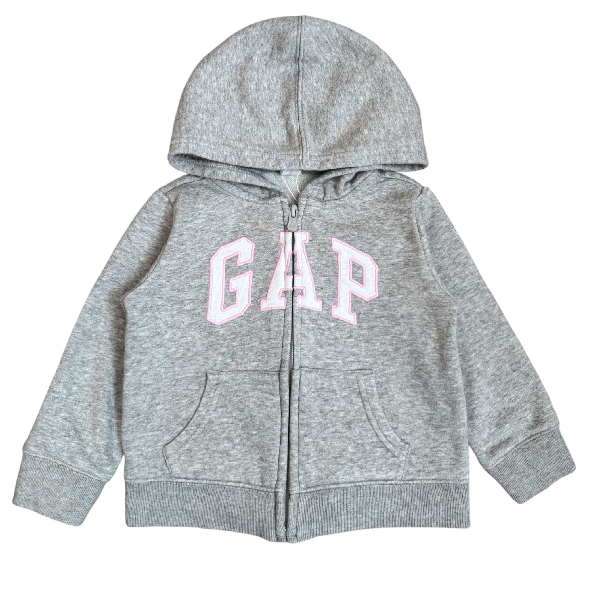 Šedá mikina s růžovým logem GAP
