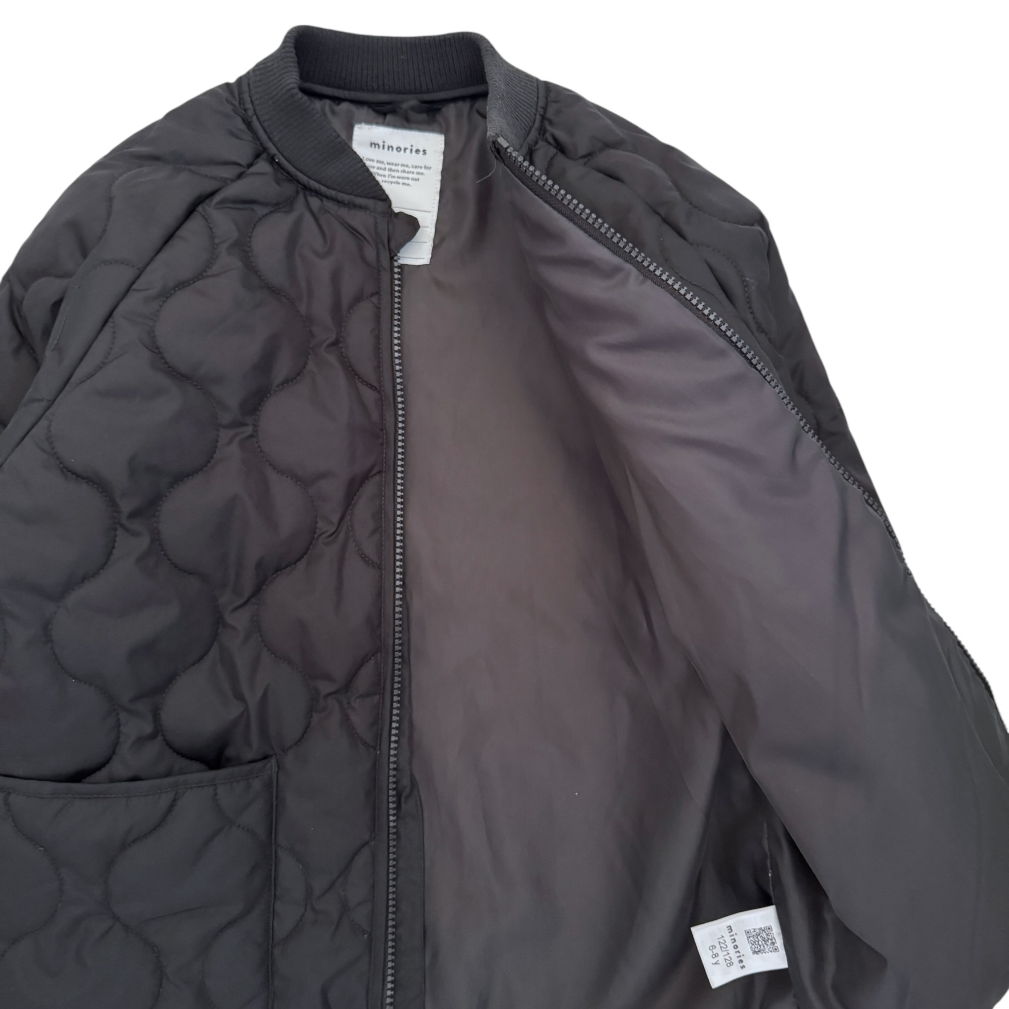 Černý prošívaná bomber Minories