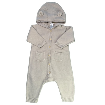 Béžový pletený overal s kapuci H&M