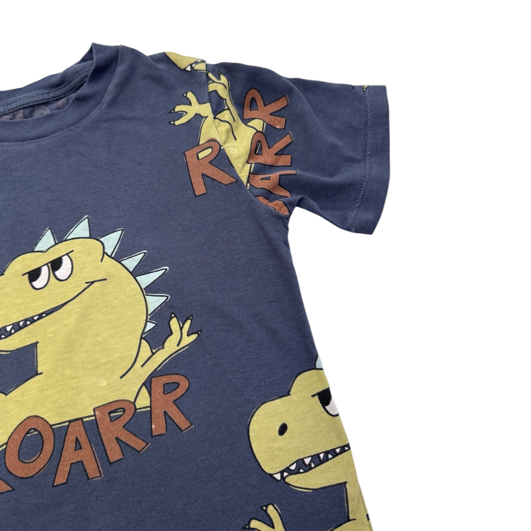 Tmavěmodré tričko s motivem dinosaura H&M