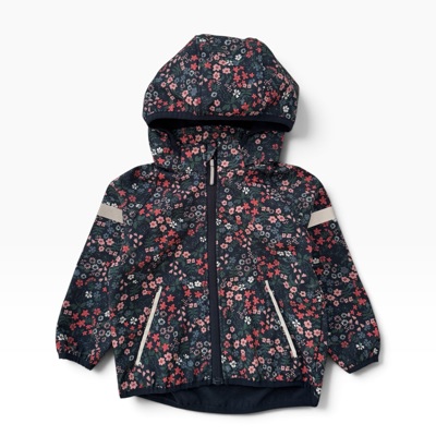 Tmavěmodrá softshellová bunda s květy H&M